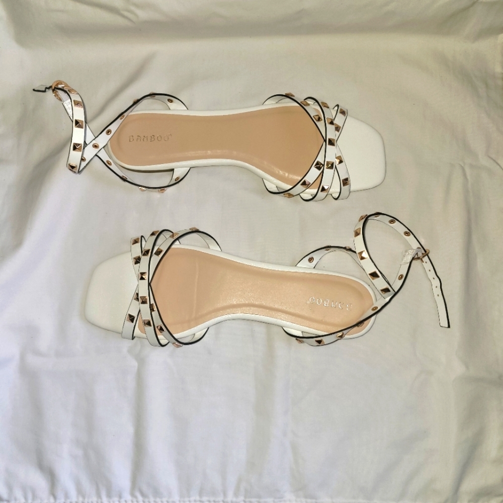 White & gold sandals